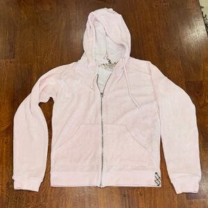 Y2K Burberry London Terry Cloth Feel Light Pink Zip-Up Hoodie